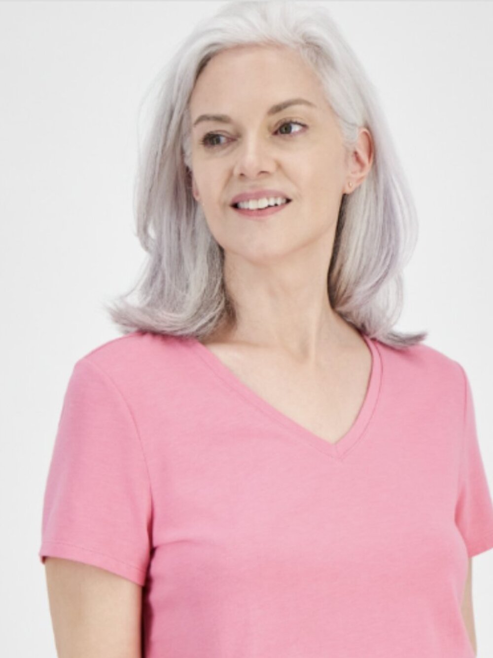 Charter Club Women's Solid V-Neck Short-Sleeve Sleepwear Top Pink Taffy S NWT - Picture 3 of 3